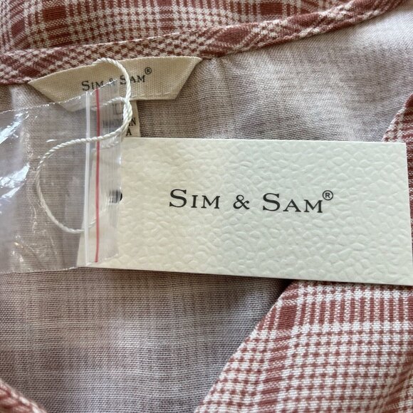Sim & Sam Button Front Cropped Shirt Womens Large Pink New Blouse New - Picture 9 of 9